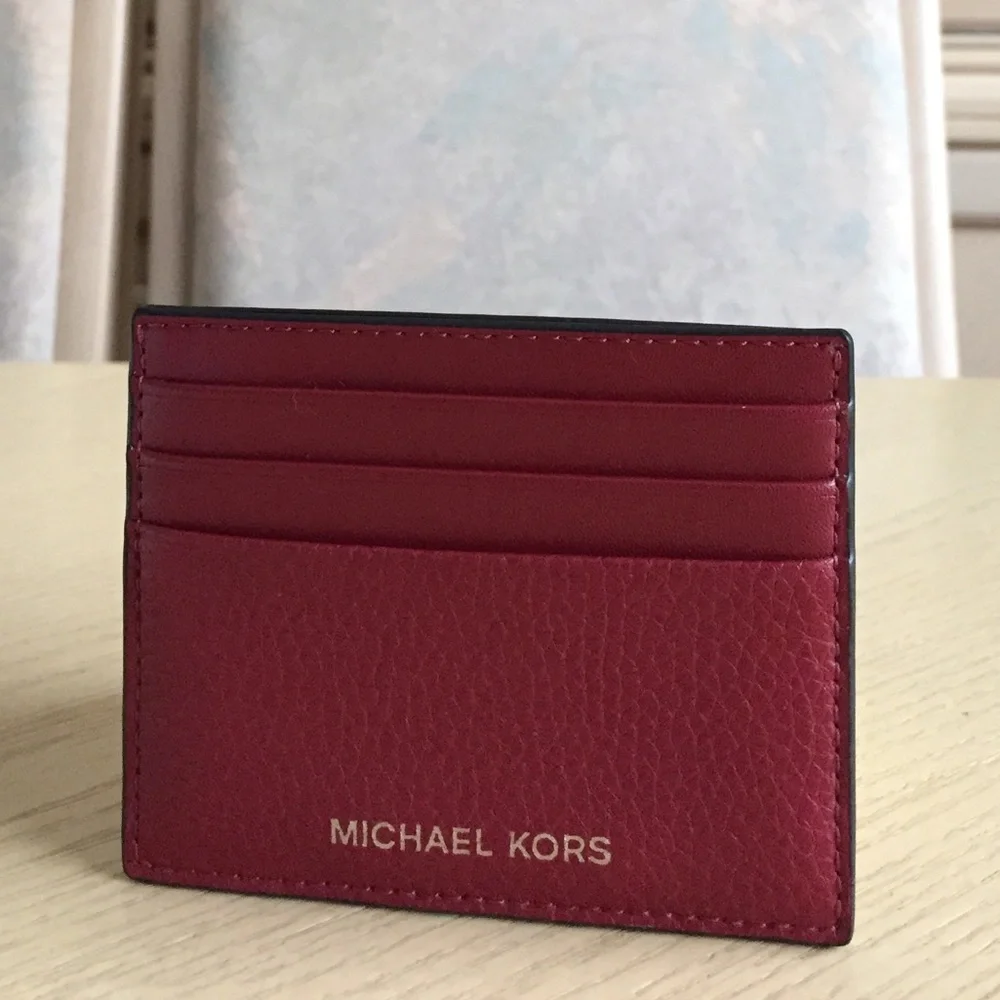 Michael Kors Cooper Cherry Leather Card  Holder